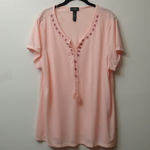 🎉HP🎉Karen Brooks Women's Short Sleeve Tee, Pink, 2X, NWoT